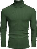 Men's Ribbed Turtleneck Sweater for Men - Soft Knit Casual Pullover