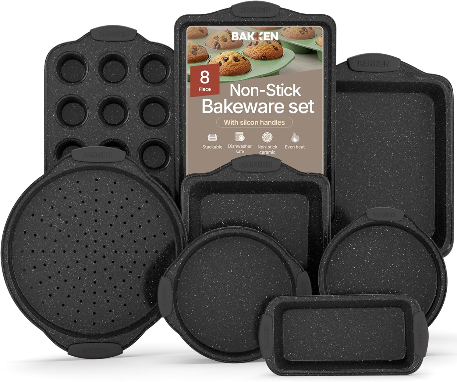 BAKKEN 8-Piece Kitchen Oven Baking Pans Set for Every Baker