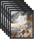Engineered Wood 12x14 Picture Frame Set of 6 for Wall Display