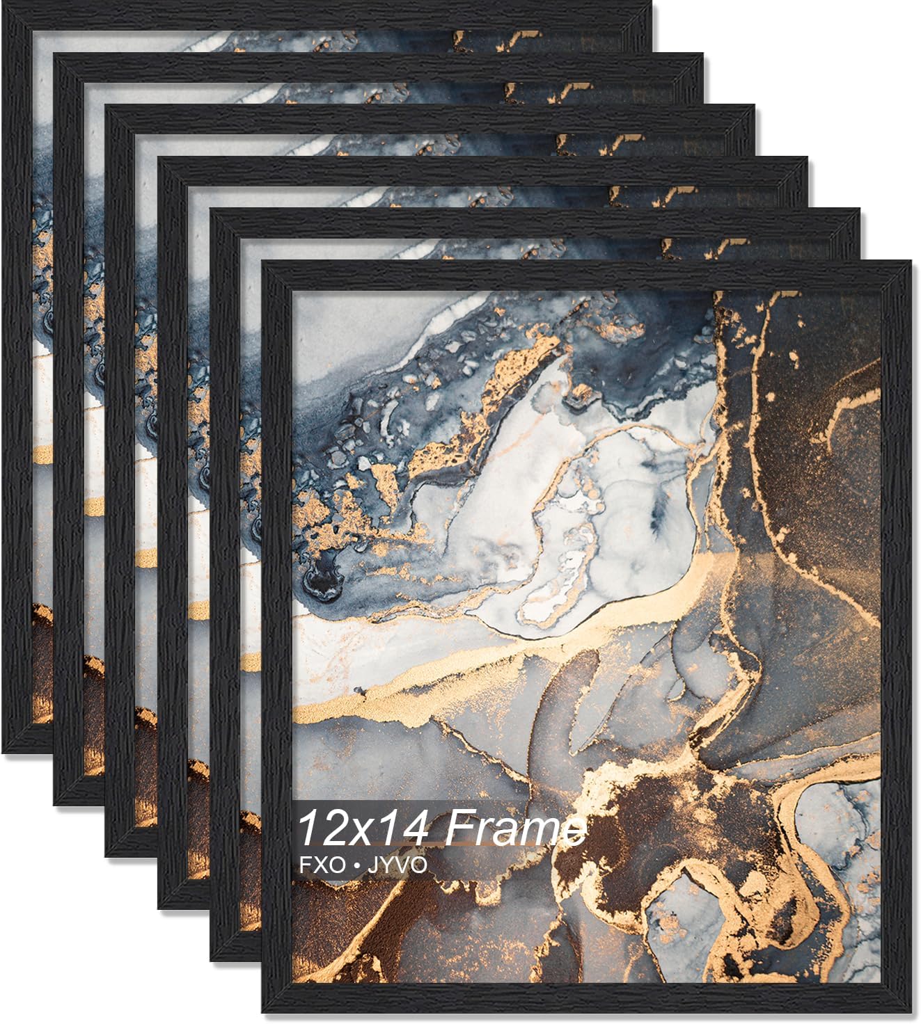 Engineered Wood 12x14 Picture Frame Set of 6 for Wall Display