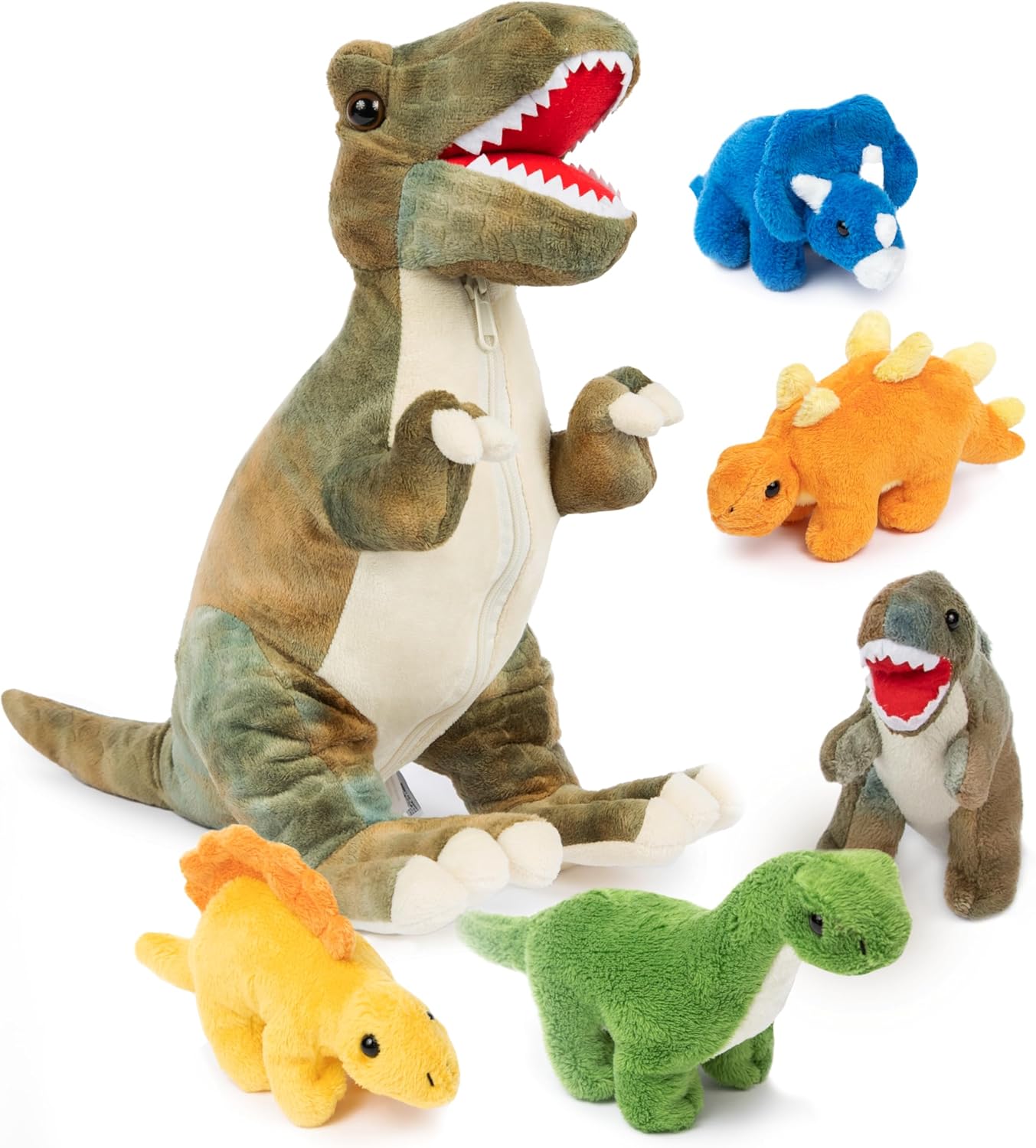 PREXTEX Dinosaur Stuffed Animal Set with T-Rex and Baby Dinosaurs