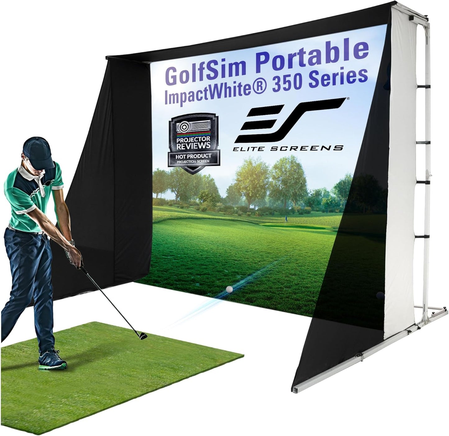 Portable ImpactWhite Golf Simulator Screen