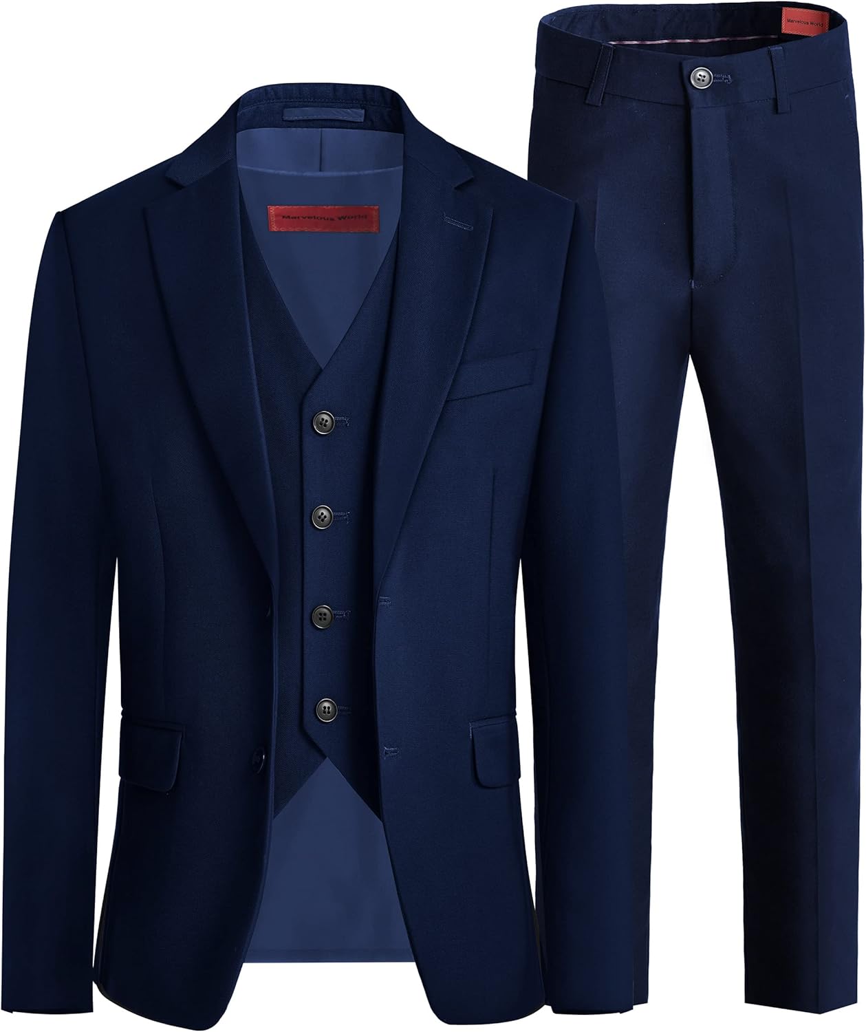 Marvelous World Boys' Slim Fit Suit Set for Formal Occasions