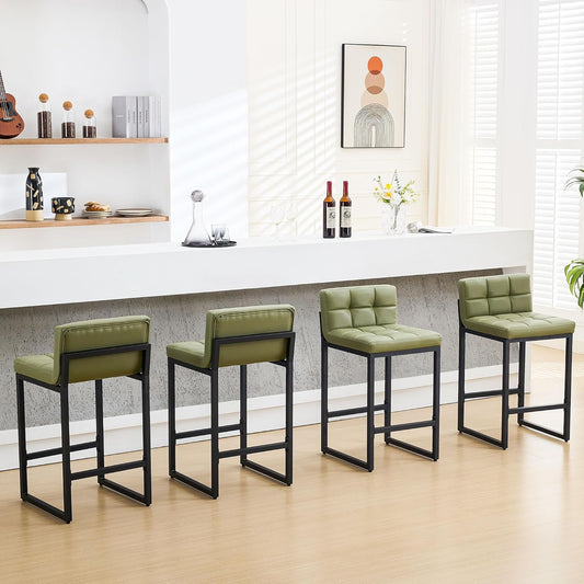 Modern Counter Height Bar Stools Set of 4 for Kitchen Island