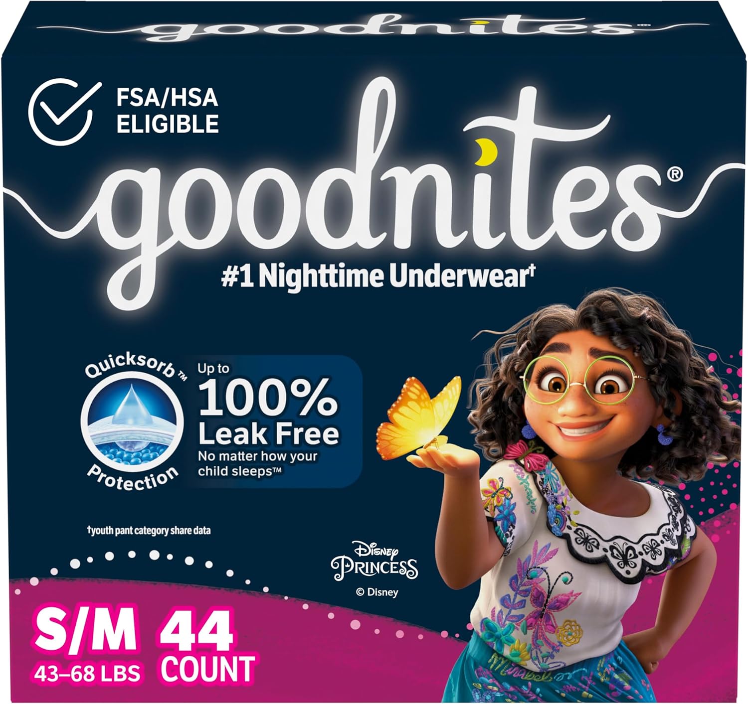 Goodnites Bedwetting Underwear 44 Ct - Leak Protection for Girls S/M