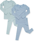 AVAUMA Stripe Pattern Baby Pajama Set - Soft Ribbed Sleepwear blend