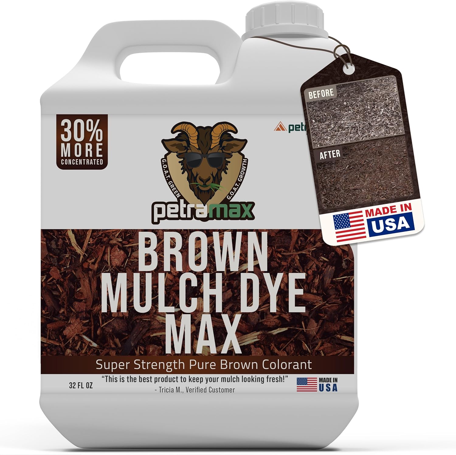 Brown Mulch Dye for Landscaping - Deep Chocolate Color & Quality