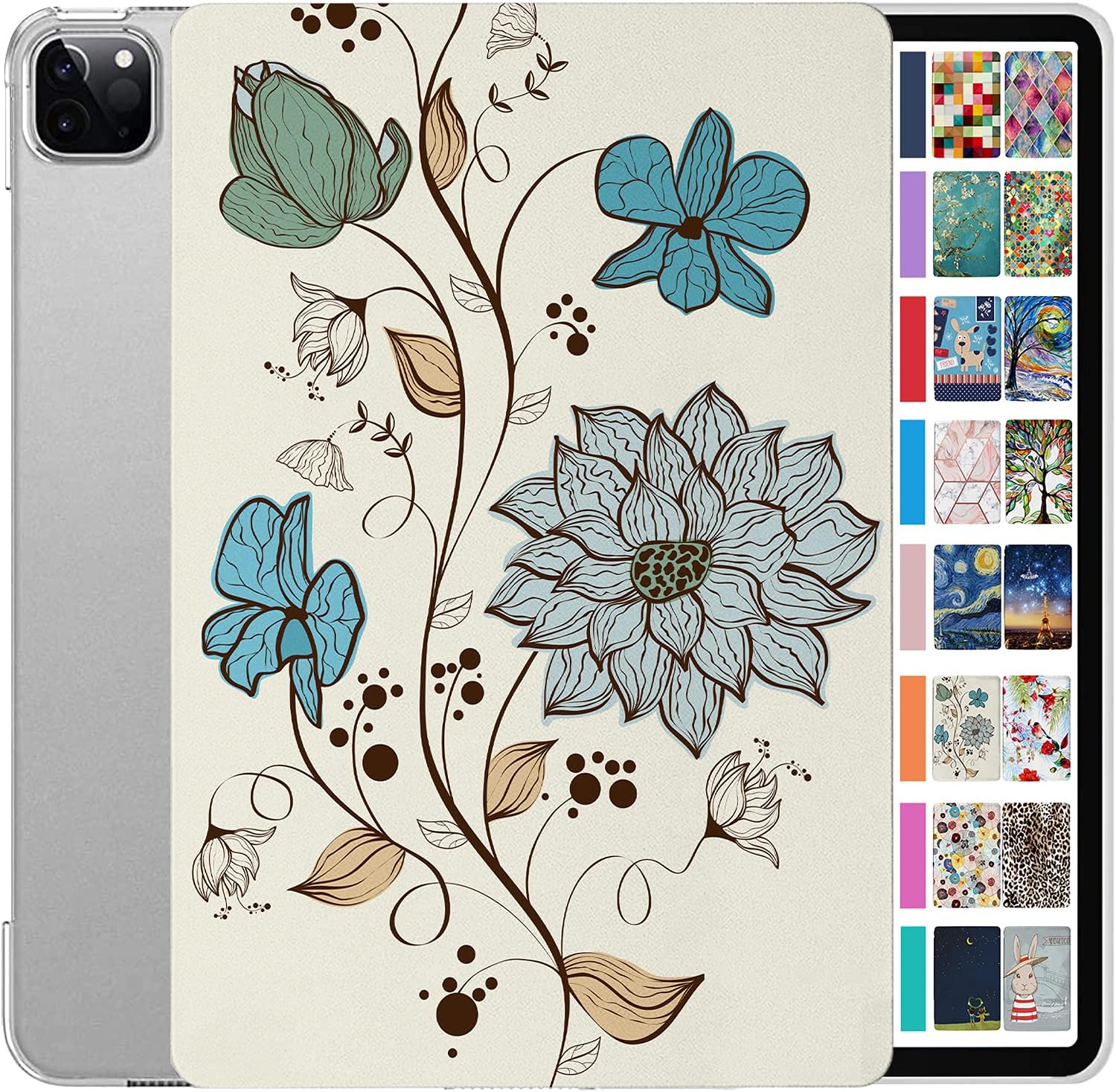DuraSafe iPad Pro 12.9 Case - Watercolor Flowers Design