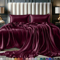 DECOLURE Satin Sheets King Size Set 4 Pcs - Silky, Cool & Durable