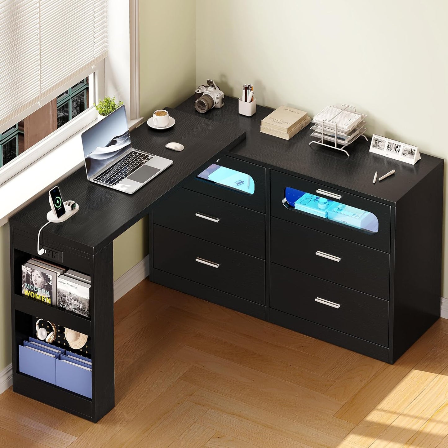 360 Rotatable Vanity Table with RGB Lights