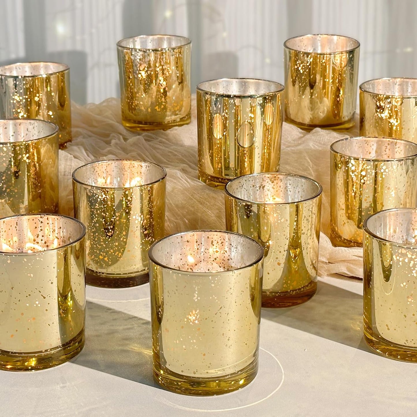 12 Pack Glass Candle Jars for Elegant Table Decorations