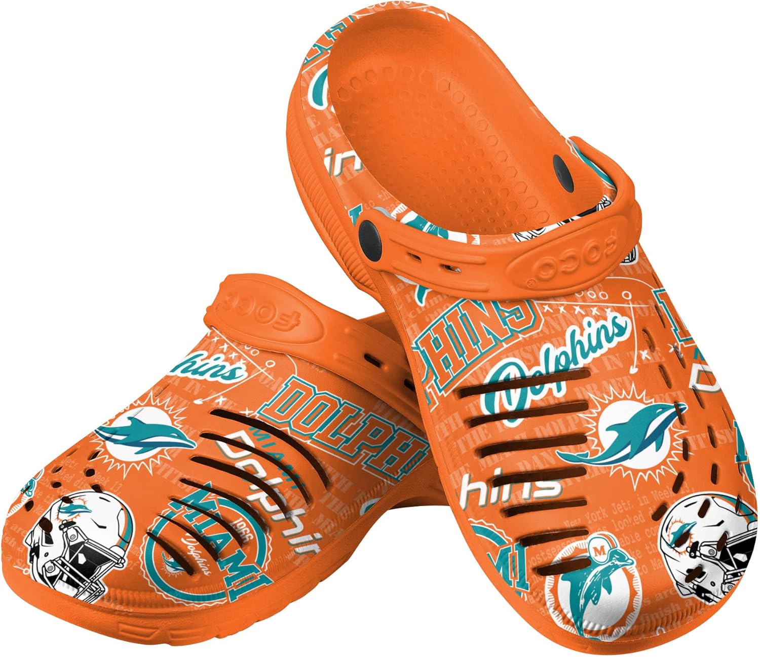FOCO Men's NFL Team Logo Historic Print Garden Sandals Shoes