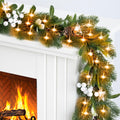 6.5FT Christmas Garland with Star Lights - Prelit Realistic Greenery