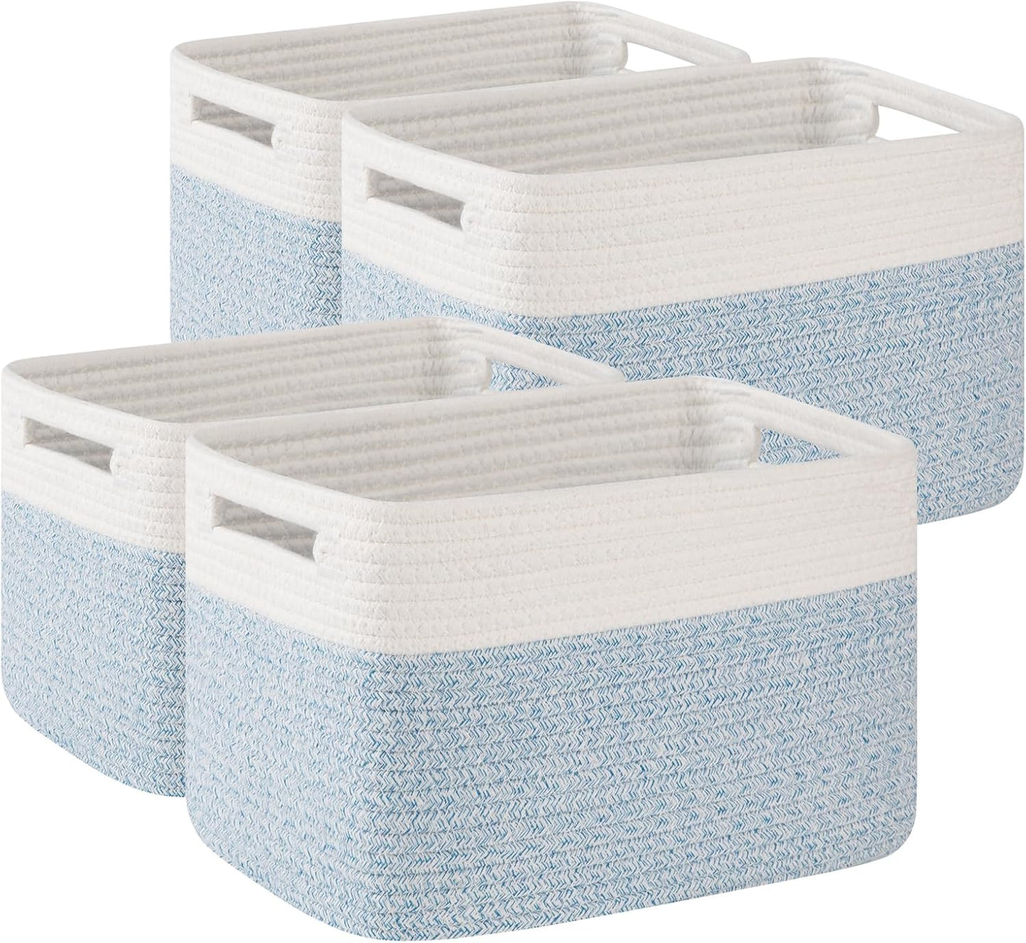 OIAHOMY Storage Baskets for Organizing with Handles, Set of 4