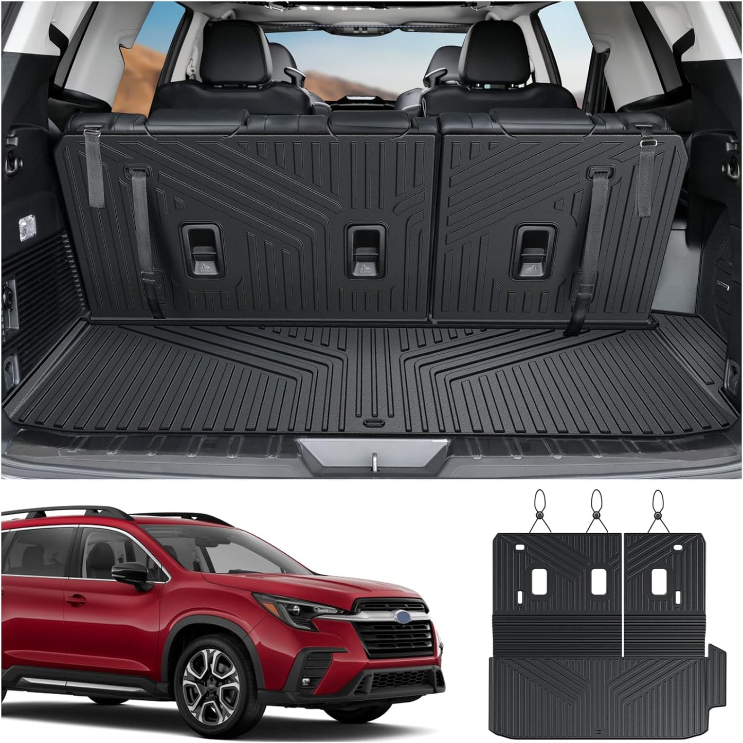 Cargo Mat with Backrest Mats for 2019-2025 Subaru Ascent