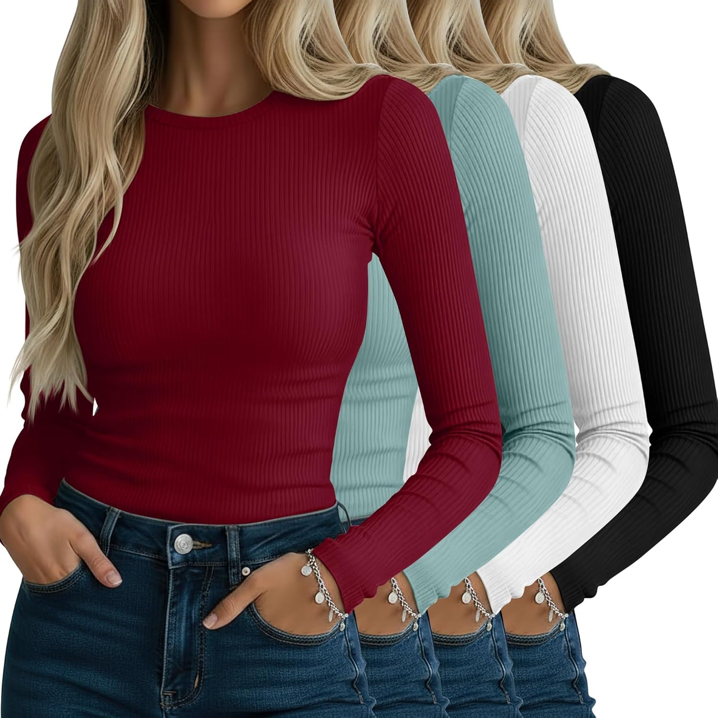 Neer Women's Ribbed Long Sleeve Shirts for Stylish Comfort