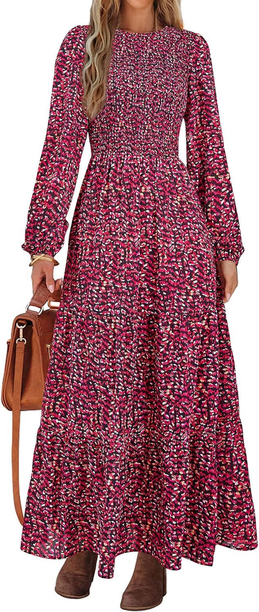 PRETTYGARDEN Women's Floral Maxi Dress for Casual Elegance