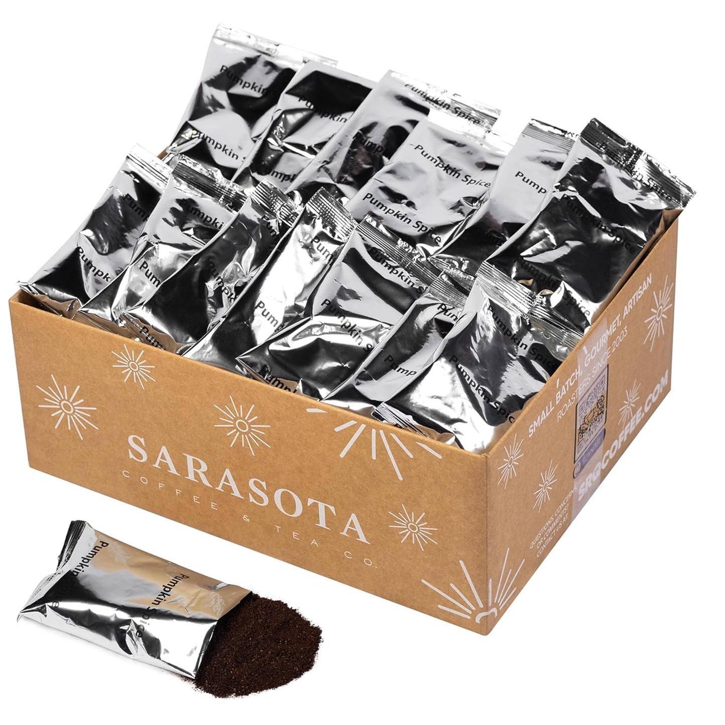 Sarasota Coffee Ground Packets - Gourmet Pumpkin Spice Flavor