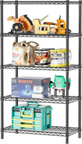 Heavy Duty 5-Tier Garage Shelving Unit - Adjustable Industrial Storage