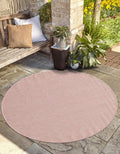 Casual Transitional Solid Heathered Round Area Rug 7 ft 10 in