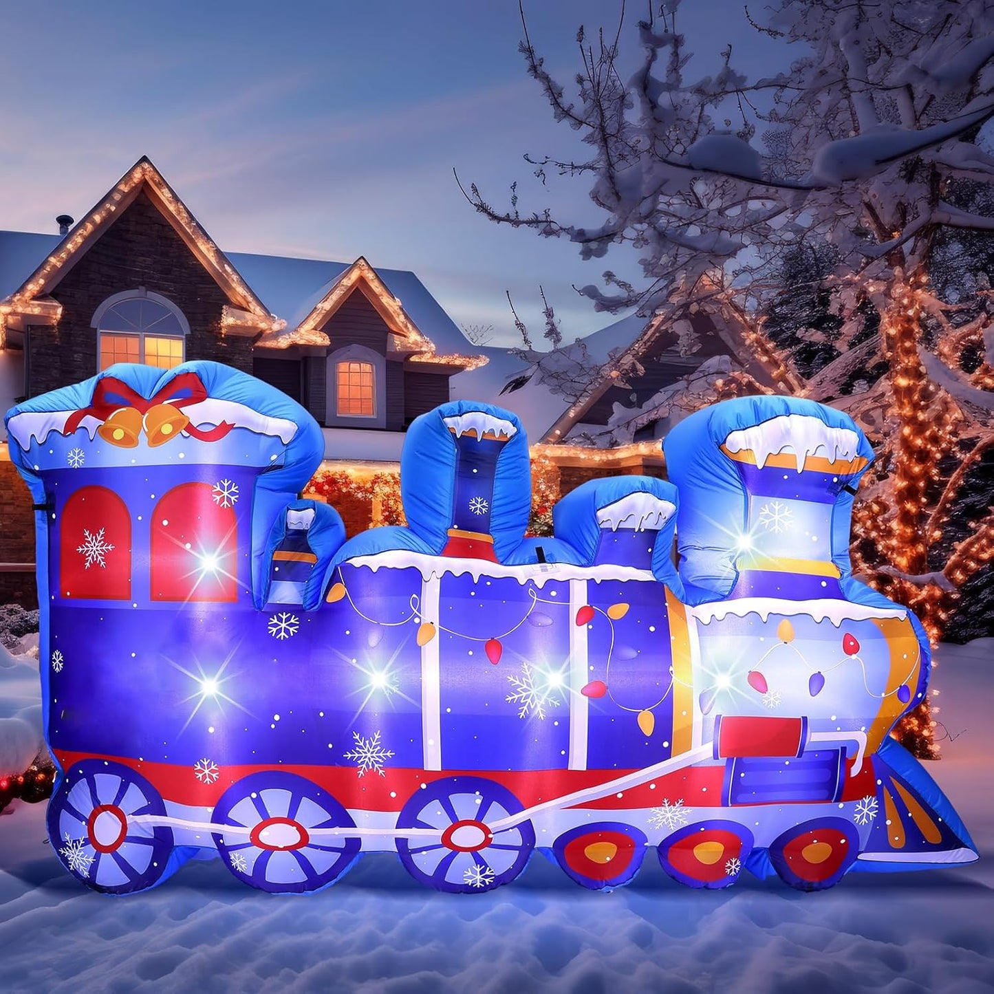 Christmas Polar Train Inflatable Decoration for Holiday Cheer