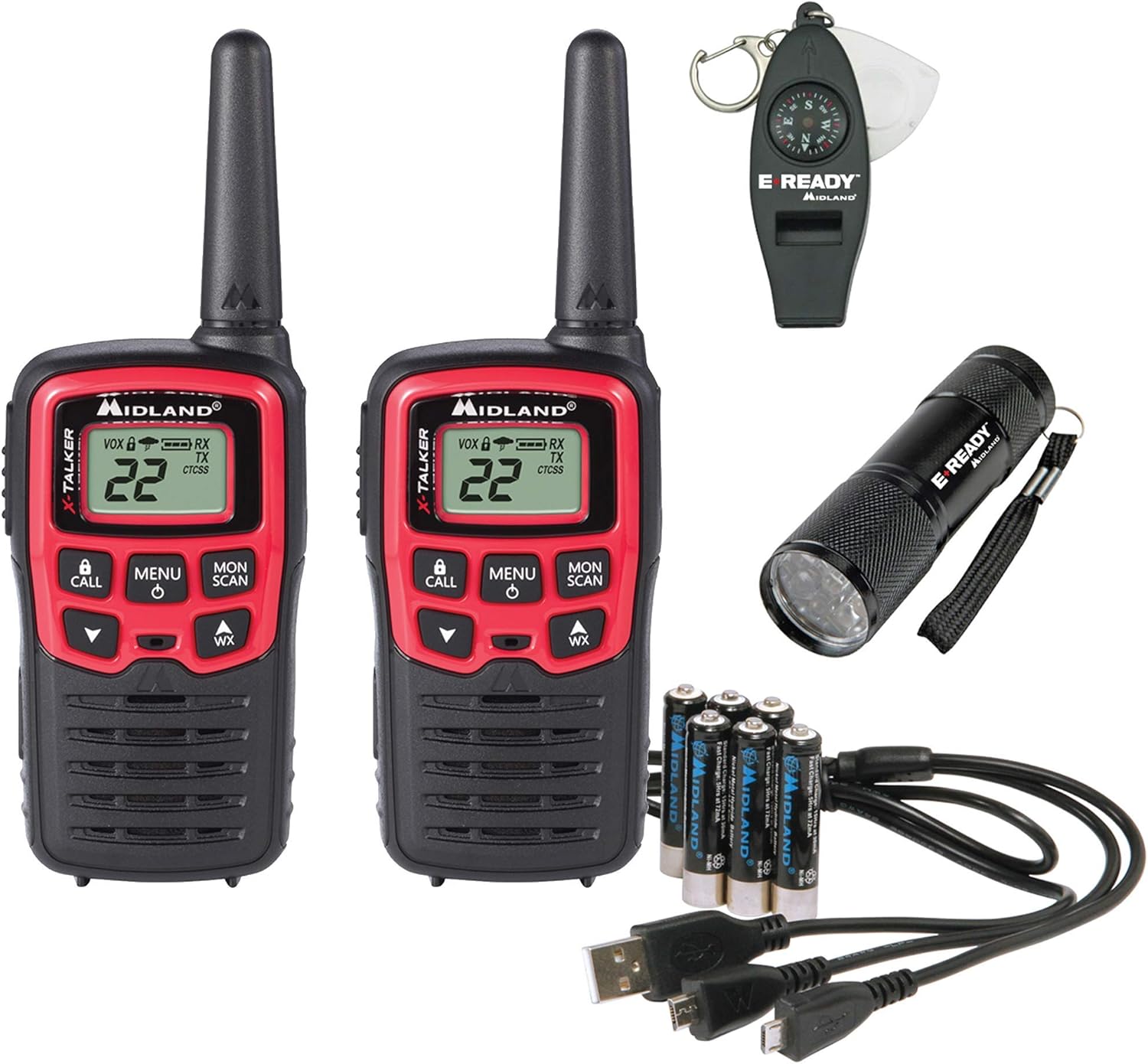 Midland T31VP Emergency Two-Way Radio Kit with Flashlight