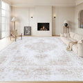 Area Rug 9x12 Living Room Rug - Machine Washable Vintage Medallion