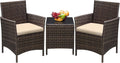 Greesum 3 Pieces Patio Furniture Set - Compact Rattan Conversation Set