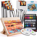 Acrylic Art Set with 18 Paints, Brushes, Canvases - Starter Kit