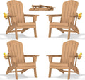 Folding Adirondack Chair - Extended Ergonomic Backrest, Cup Holder