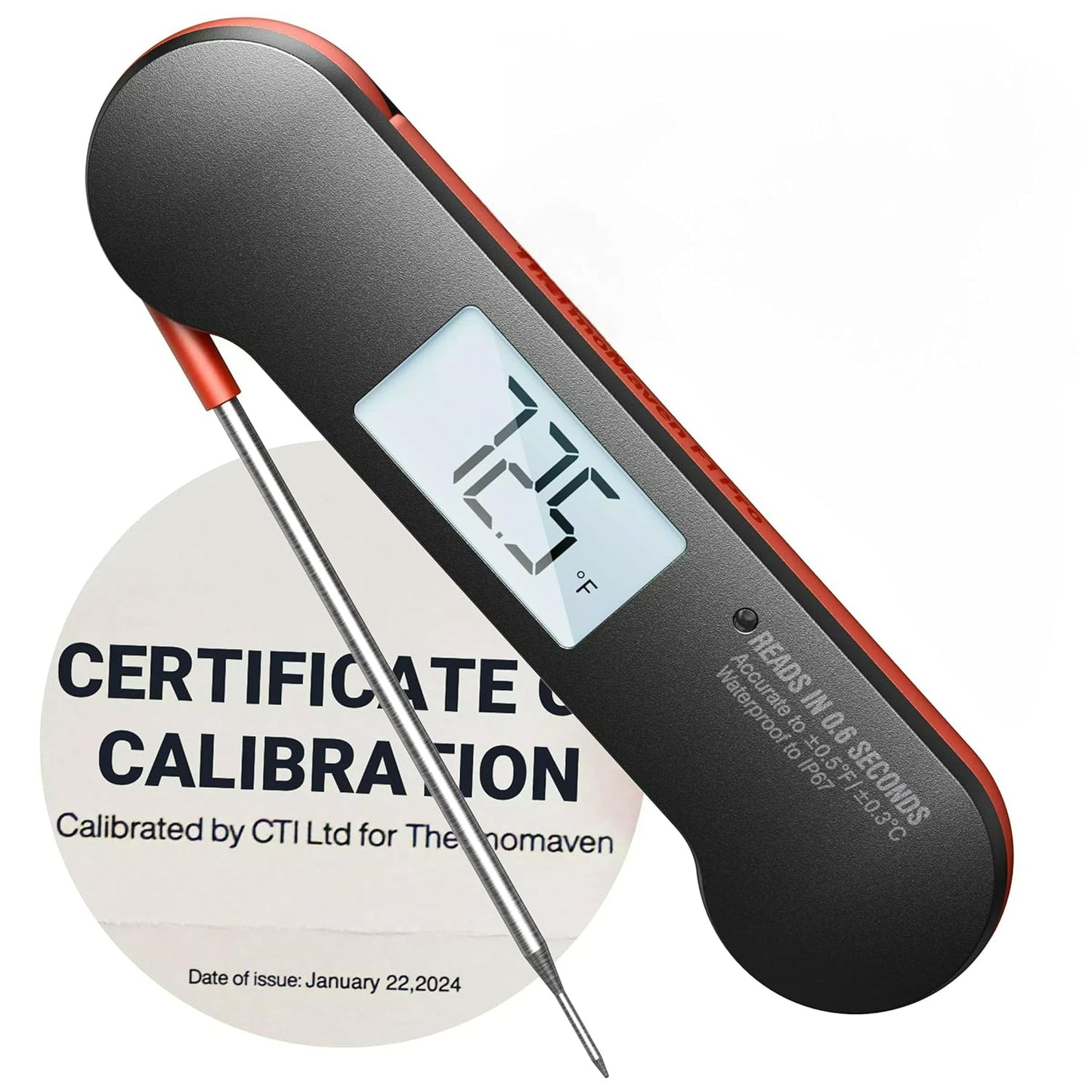 ThermoMaven: Fast 0.6 Sec Read, NIST Certified Accuracy, Waterproof - Grill, BBQ