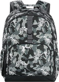 Choco Mocha Camo Dinosaur Backpack for Boys - Durable 17 in School Bag