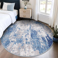 Washable Area Rugs 4ft Non-Slip Modern Abstract Rug - Soft Low-Pile