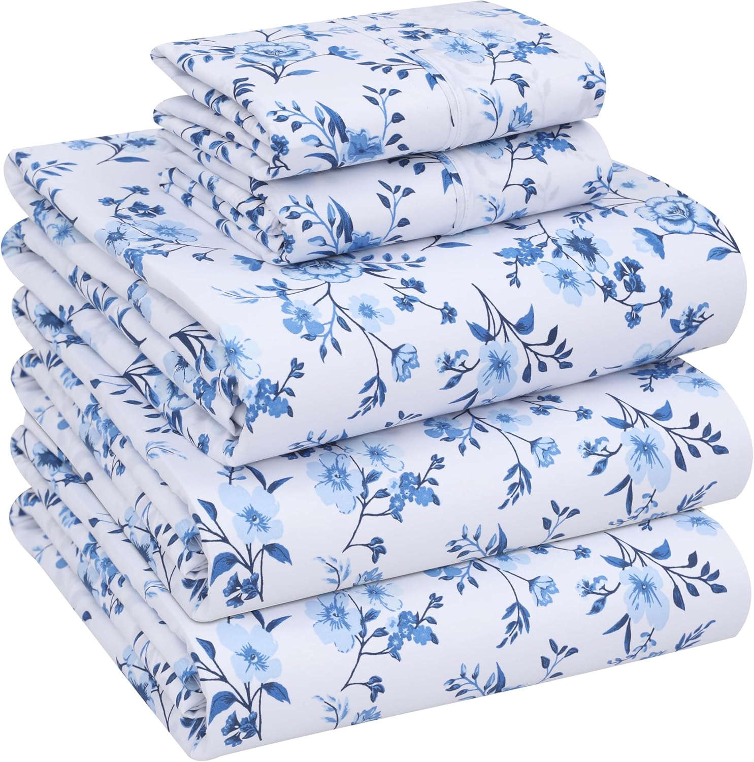 100% Cotton Split King Sheets Set for Adjustable Beds, 5 PCs