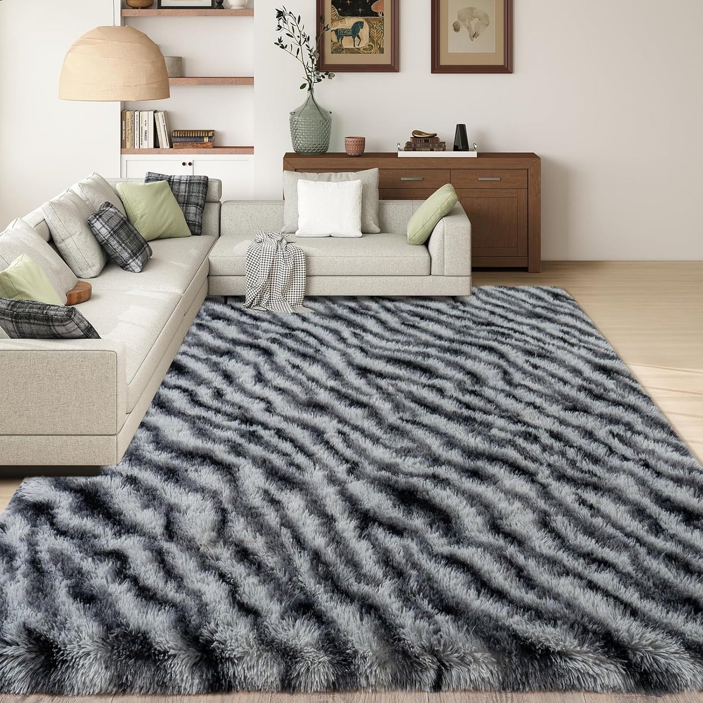 8x10 Large Area Rugs for Living Room, Ultra Soft Zebra Rug