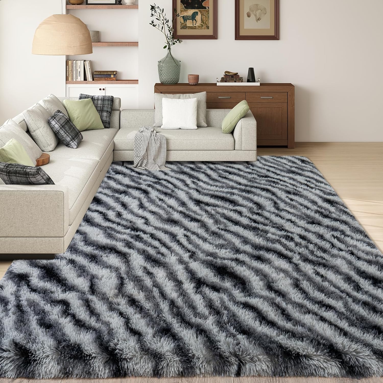 8x10 Large Area Rugs for Living Room, Ultra Soft Zebra Rug