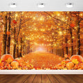 Fall Backdrop for Photography Autumn Maple Leaves Forest Scenery