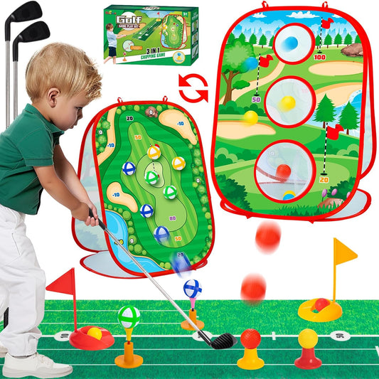 Double-Sided Toddler Golf Set - Indoor Outdoor Fun!