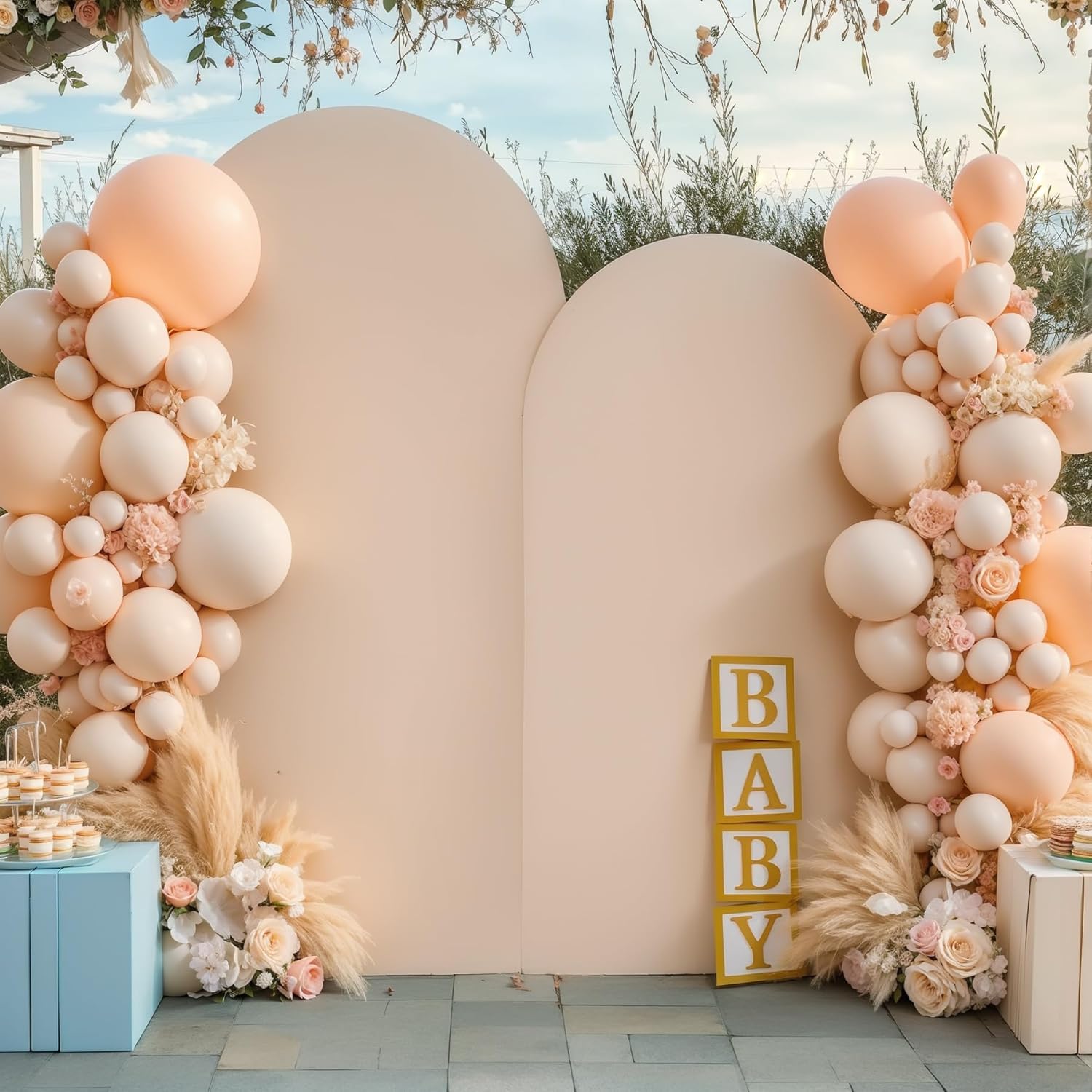 Nude Arch Covers Set of 2 for Stunning Wedding Backdrops