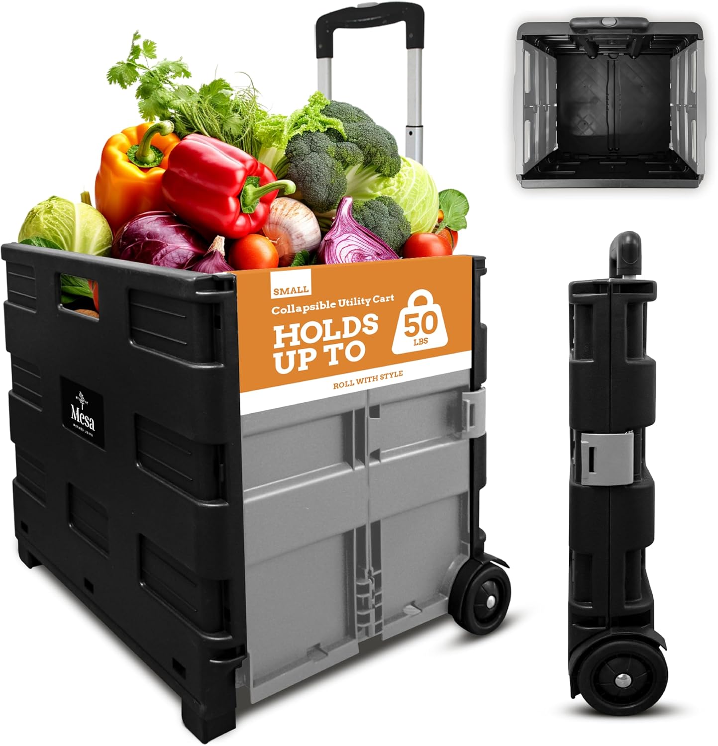 Inspired Living Ultra-Slim Rolling Utility Cart for All Uses