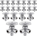 EFIELD Dual Outlet Angle Stop Valve Pack of 20 - Multi-Turn Shutoff