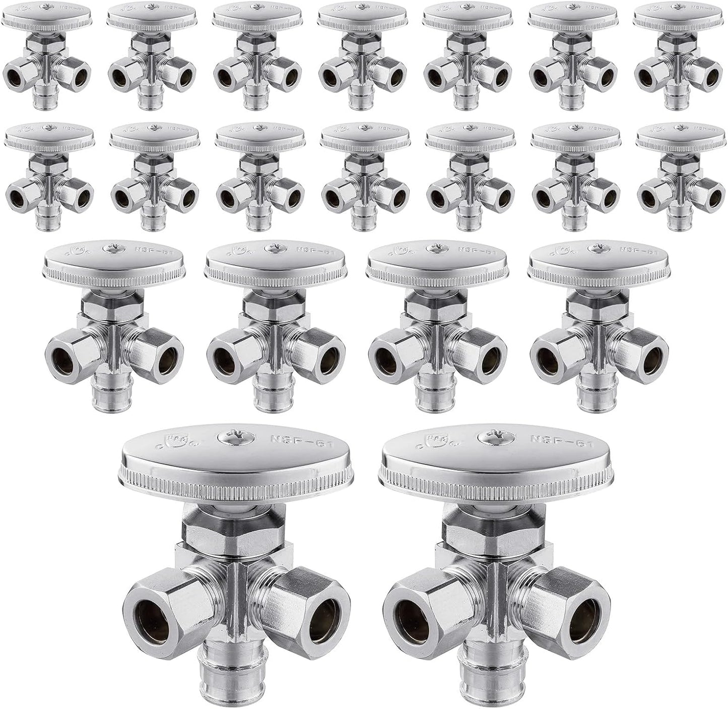 EFIELD Dual Outlet Angle Stop Valve Pack of 20 for Pex-a Pipe