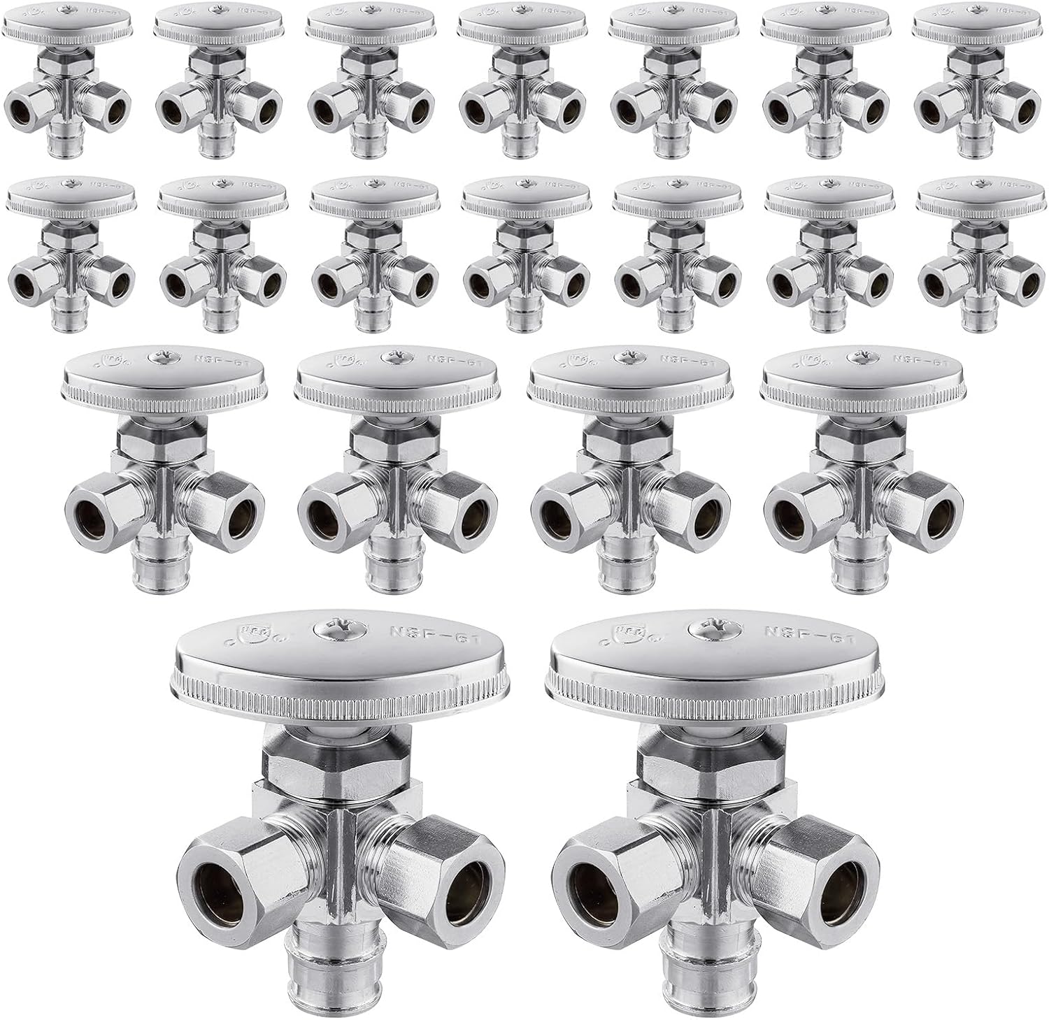 EFIELD Dual Outlet Angle Stop Valve Pack of 20 for Pex-a Pipe