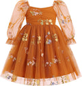 Toddler Girl Birthday Dress Floral Confetti Tulle - Party Photo Dress