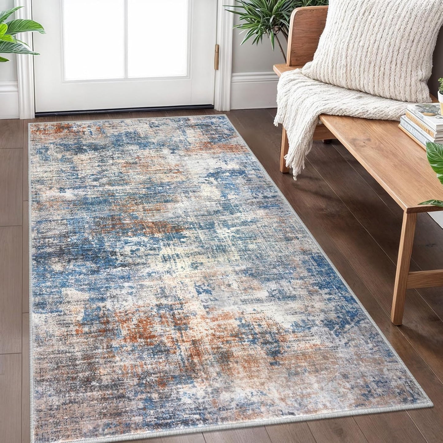 IOHOUZE Abstract Area Rug 3x5 Ft Washable Non Slip Kitchen Rug