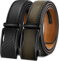 Ratchet Belt for Men 2-Pack - Micro-Adjust Fit, Dress & Casual