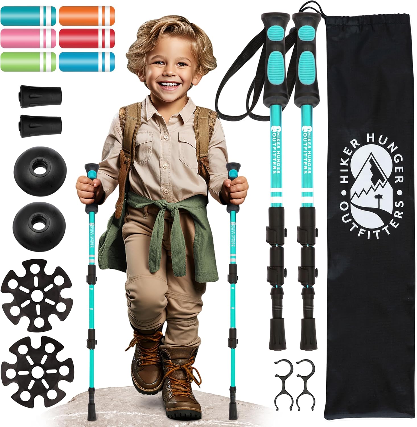 Ultra-Light Kids Hiking Poles - Easy Adjustable for Junior Explorers