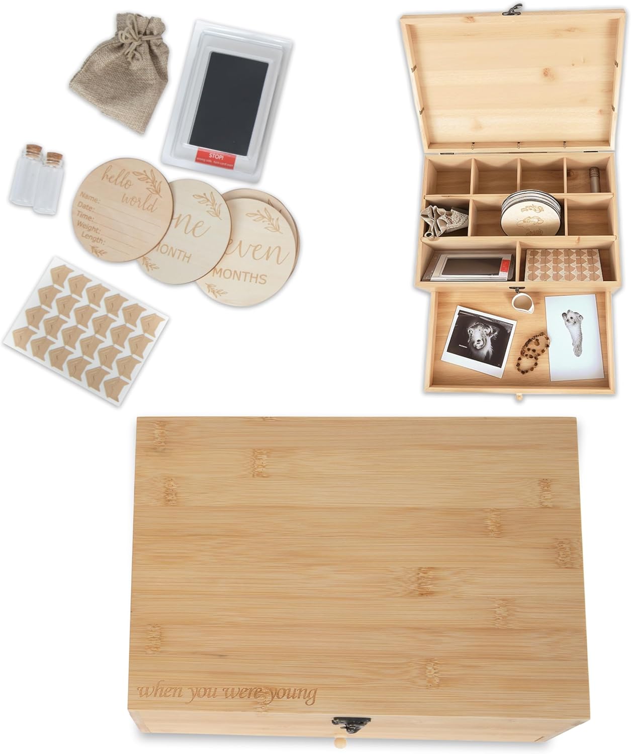 Eco-Bamboo Keepsake Box Set - Organize Precious Memories