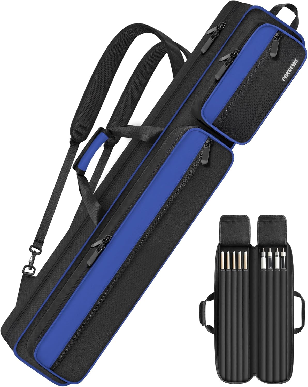 Pool Cue Case 4x5 with Multiple Pockets for Easy Transport