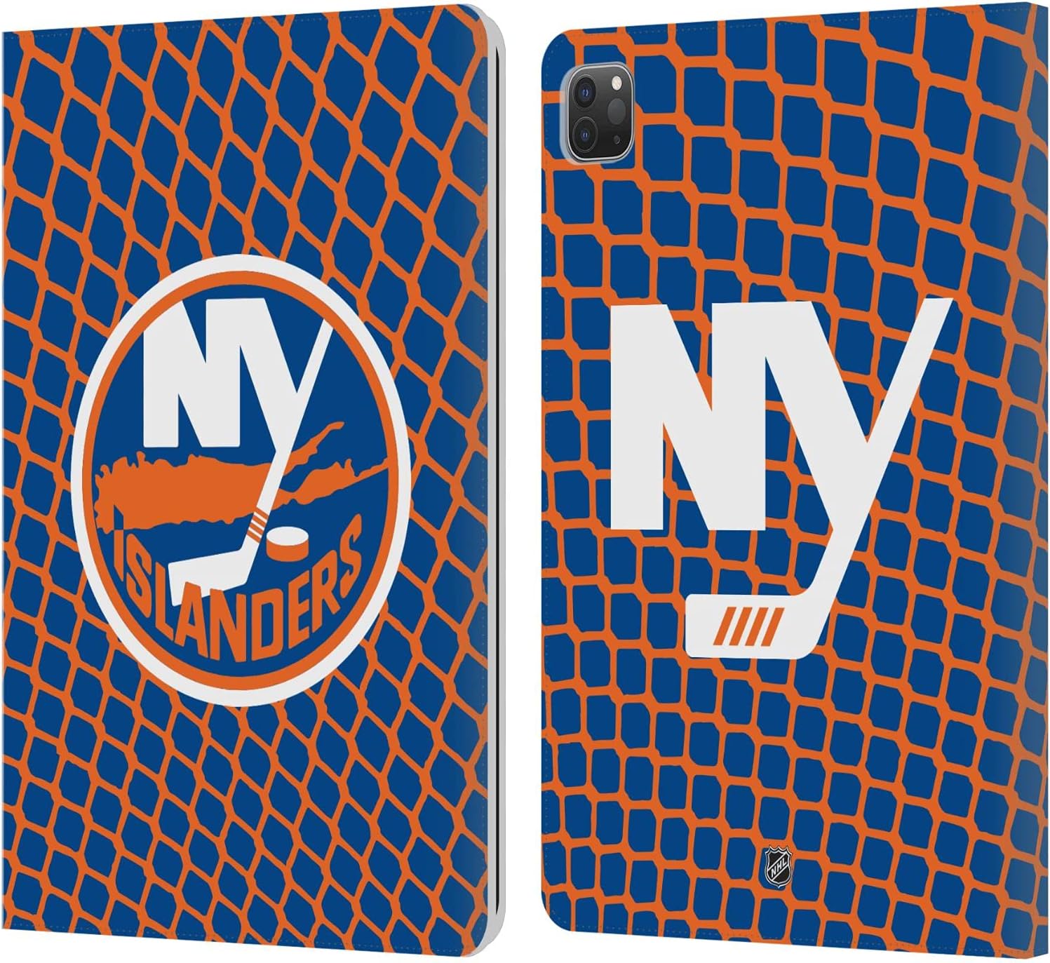 NHL Net Pattern New York Islanders Leather Wallet Case for iPad Pro